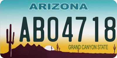 AZ license plate ABO4718