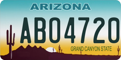 AZ license plate ABO4720