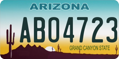 AZ license plate ABO4723