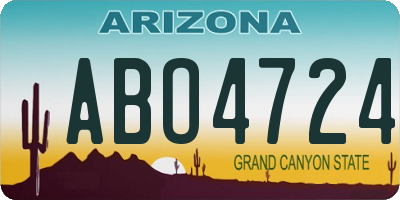 AZ license plate ABO4724