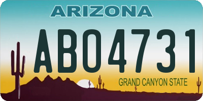 AZ license plate ABO4731