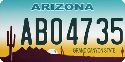 AZ license plate ABO4735