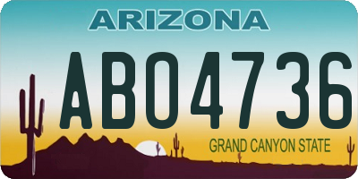 AZ license plate ABO4736