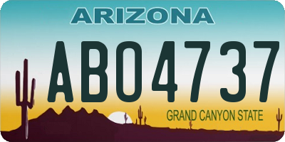 AZ license plate ABO4737
