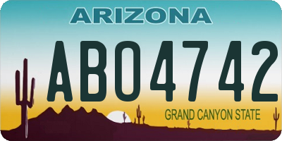 AZ license plate ABO4742