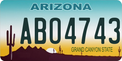 AZ license plate ABO4743