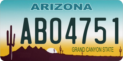 AZ license plate ABO4751