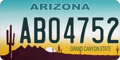 AZ license plate ABO4752