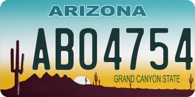 AZ license plate ABO4754
