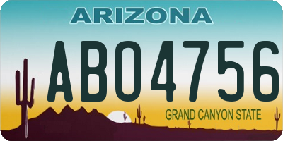 AZ license plate ABO4756
