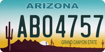 AZ license plate ABO4757