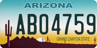 AZ license plate ABO4759