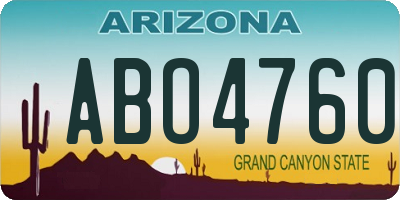 AZ license plate ABO4760
