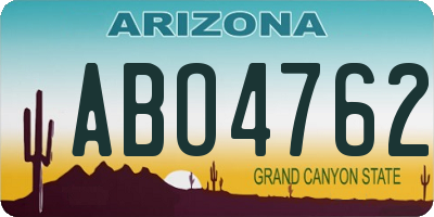 AZ license plate ABO4762