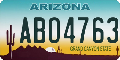 AZ license plate ABO4763