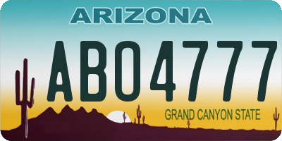 AZ license plate ABO4777