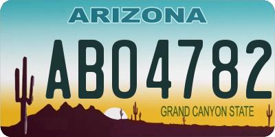 AZ license plate ABO4782