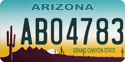 AZ license plate ABO4783