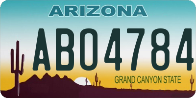 AZ license plate ABO4784