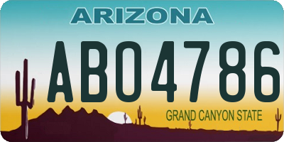 AZ license plate ABO4786