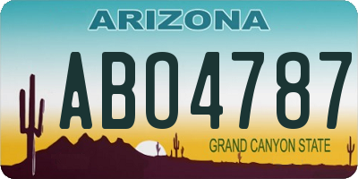 AZ license plate ABO4787