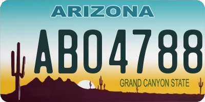 AZ license plate ABO4788