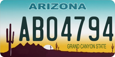 AZ license plate ABO4794