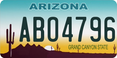 AZ license plate ABO4796