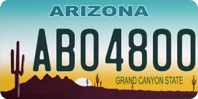 AZ license plate ABO4800