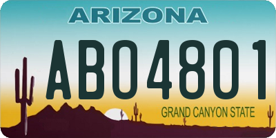 AZ license plate ABO4801