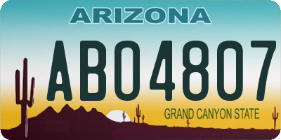 AZ license plate ABO4807