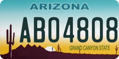 AZ license plate ABO4808