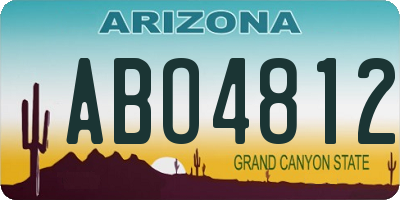 AZ license plate ABO4812