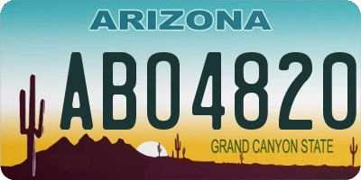 AZ license plate ABO4820
