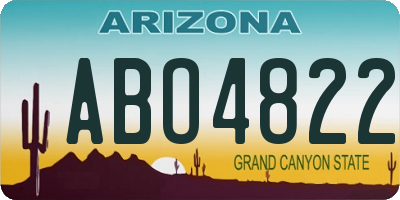 AZ license plate ABO4822