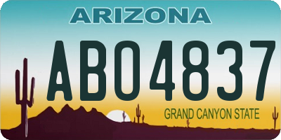 AZ license plate ABO4837