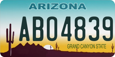 AZ license plate ABO4839