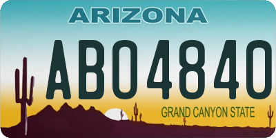 AZ license plate ABO4840