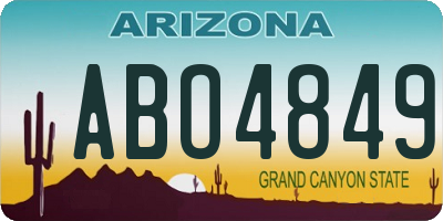 AZ license plate ABO4849
