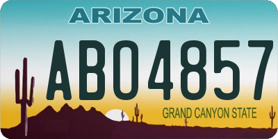 AZ license plate ABO4857