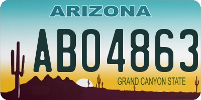 AZ license plate ABO4863