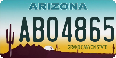 AZ license plate ABO4865