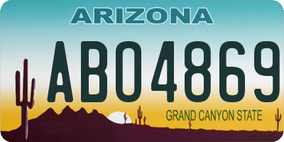 AZ license plate ABO4869