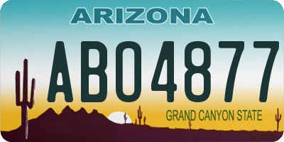 AZ license plate ABO4877