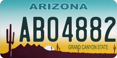 AZ license plate ABO4882