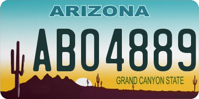 AZ license plate ABO4889