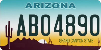 AZ license plate ABO4890