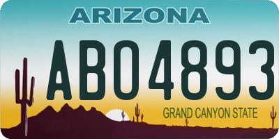AZ license plate ABO4893
