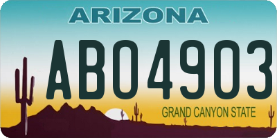 AZ license plate ABO4903