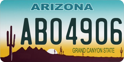 AZ license plate ABO4906